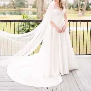 Strapless Satin Wedding Dress (with pockets!)